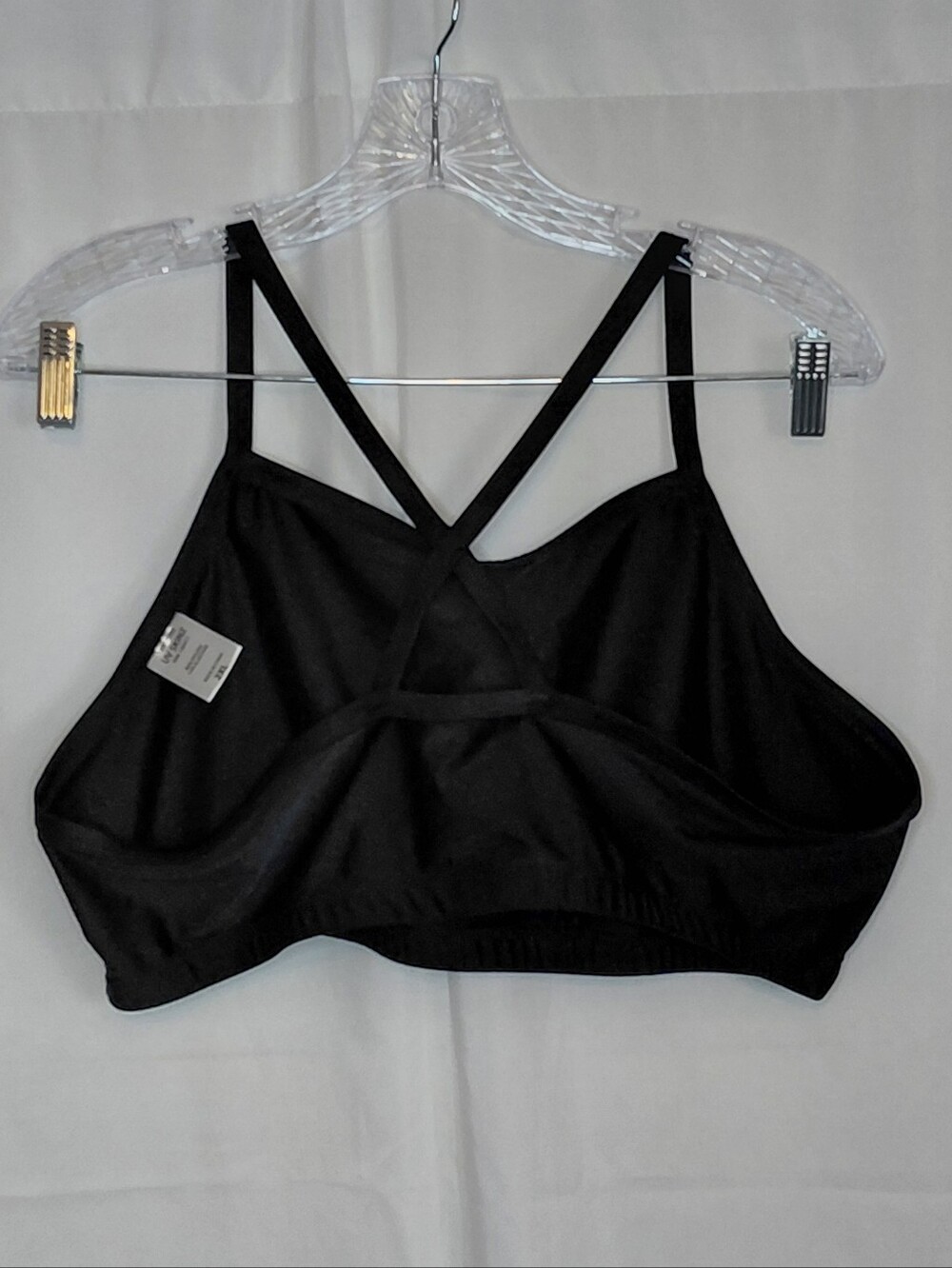 UVSkinz XXL Classic Black Crisscross Back Bikini Top - Women's Swim UPF 50+ - Picture 2 of 11